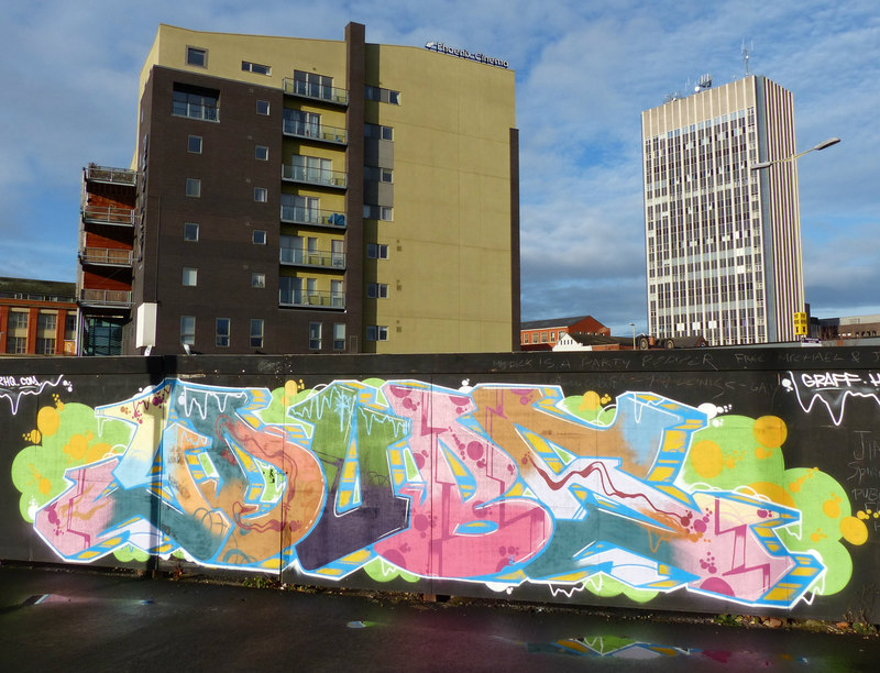 Graffiti along Nichols Street, Leicester © Mat Fascione cc-by-sa/2.0 ...