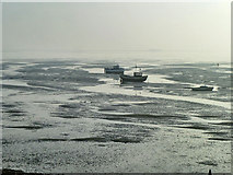 TQ9184 : Boats on the mud, Thorpe Bay by Robin Webster
