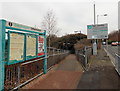 Top third of a zigzag ramp to platform 1 at Llansamlet railway station, Swansea