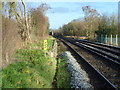 The line to Canterbury West seen from Whitehall Road crossing