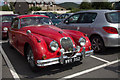 SO2242 : Jaguar in Car Park, Hay-on-Wye by Christine Matthews