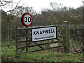 TL3362 : Knapwell Village Name sign on High Street by Geographer