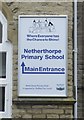 Netherthorpe Primary School Sign, Netherthorpe Street, Netherthorpe, Sheffield