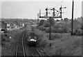 80-class set approaching Bangor station - 1977