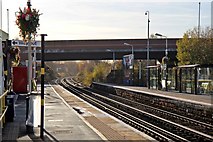 SJ3697 : Looking south, Aintree railway station by El Pollock