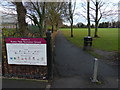 Entrance to Rushey Fields Recreation Ground