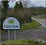 SP7090 : Foxton village sign along Langton Road by Mat Fascione