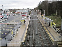 SD9305 : Derker railway / Metrolink station, Greater Manchester by Nigel Thompson
