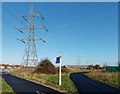 Pylon near a path junction, Concorde Way, Horfield, Bristol