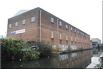 TQ2083 : Derelict Factory by the Grand Union Canal by N Chadwick