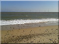 TG5310 : Looking out to sea from North Denes beach, wind turbines in the distance by Rob Purvis