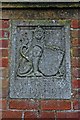 SO8887 : Carving of lion, entrance to King George V Park, Lawnswood Road, Wordsley, Stourbridge by P L Chadwick