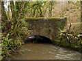 A bridge over the river Yeo near Broad Parkham as seen from upstream