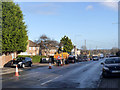 Preparatory work for the tram on Farnborough Road