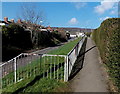 Elevated pavement alongside Cashes Green Road, Stroud