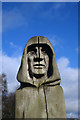 Monk sculpture in wood, Waltham Abbey