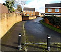 Metal posts across the western end of Great Oaks Park, Rogerstone, Newport