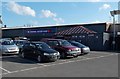 The Original Factory Shop and parking area, Stroud