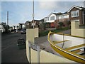 A dinghy in the drive, Larch Close, Teignmouth