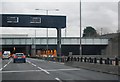 M25, Holmesdale Tunnel entrance and railway line crossing