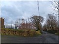 Stone wall at entrance to electricity sub-station near Trethinna