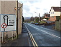 No right turn ahead on Cefn Road, Rogerstone, Newport