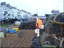 TR3752 : Pots on the beach at Deal by Marathon
