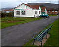 Bench and pavilion in Vivian Park, Port Talbot