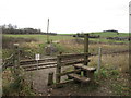 Footpath crossing the railway near Fan Field Farm