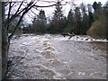 The River Doon flowing over the weir