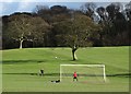 Football practice in Graves Park, Sheffield