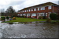 Houses in Rivermead Close, overlooking floodwater