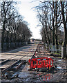 Tracks in place from Robin Hood Way to the Toll Bridge