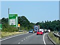 Eastbound A14 approaching Rookery Crossroads (Junction 45)