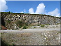 The rock face at the disused Aughrim Stone Quarry