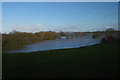 SJ2610 : Cefn, near Welshpool: flooded Severn valley, from the train by Christopher Hilton