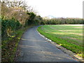 Road and public footpath west of New Barn Farm