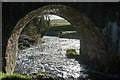 Looking downstream through an arch in a bridge on the Mole at North Molton