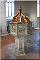 TG0443 : The Font, St Margaret's church, Cley next the Sea by J.Hannan-Briggs