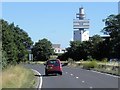 TM2444 : A12 passing BT Tower, Martlesham Heath by David Dixon