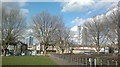 View of the Icon Building and Pioneer Point from the park on Lowbrook Road, Ilford