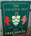 The Lancaster Arms name sign, Pandy