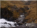 NH0216 : Over the edge for a waterfall on Allt Grannda in Kintail by ian shiell