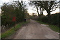 Track to Claxby Grange - with a splash of red