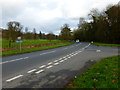 The A25 looking east over the junction with Gomshall Lane