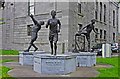 R8679 : Statues of three Olympic champions, Banba Square, Nenagh, Co. Tipperary by P L Chadwick