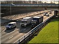 HGVs on Eastbound M60 at Whitefield Interchange