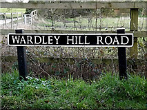 TM3693 : Wardley Hill Road sign by Geographer