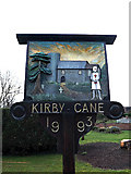 TM3792 : Kirby Cane Village sign by Geographer