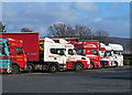 SD5052 : HGVs at Forton Services by William Starkey
